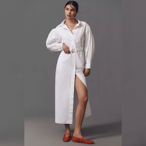 Anthropologie Kinney The Label Harlow Cotton Long-Sleeve Belted‎ Shirt Dress XL